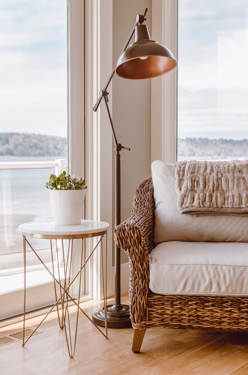 sofa and lamp