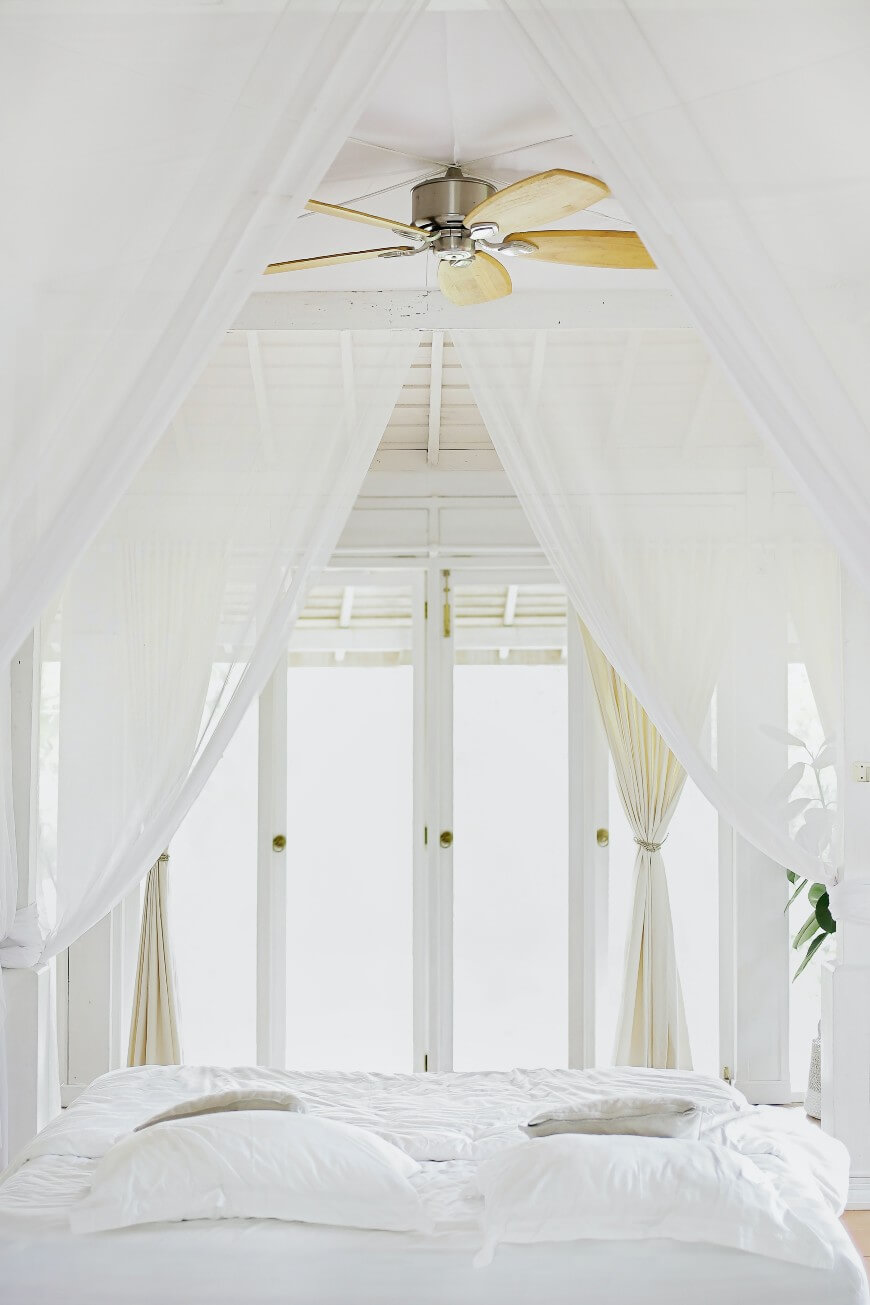 white bed