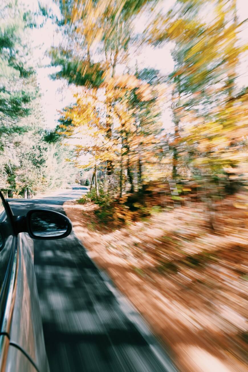 car driving on road
