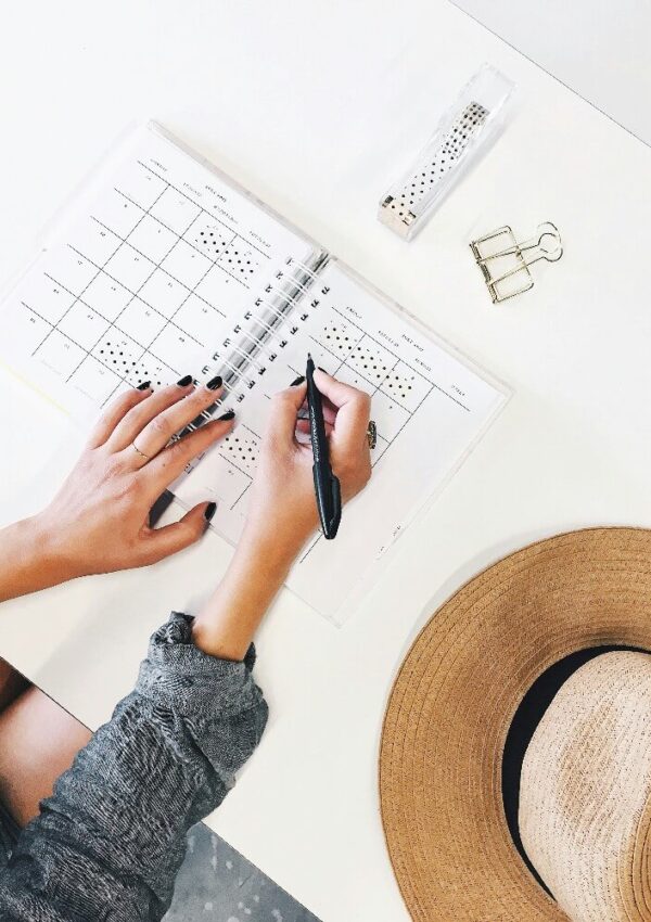 person using planner