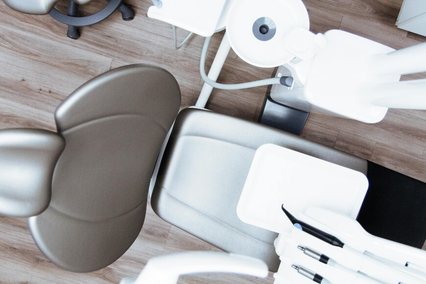 dentist chair and tools
