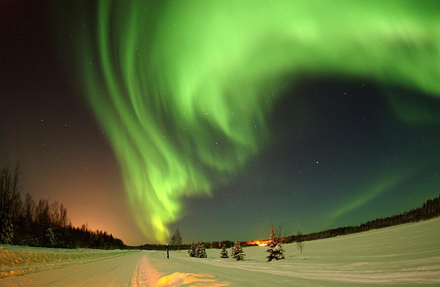 aurora lights over alaska
