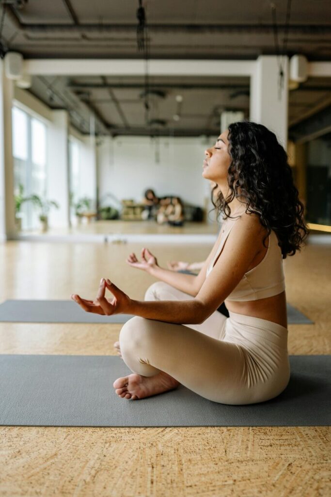 woman doing yoga